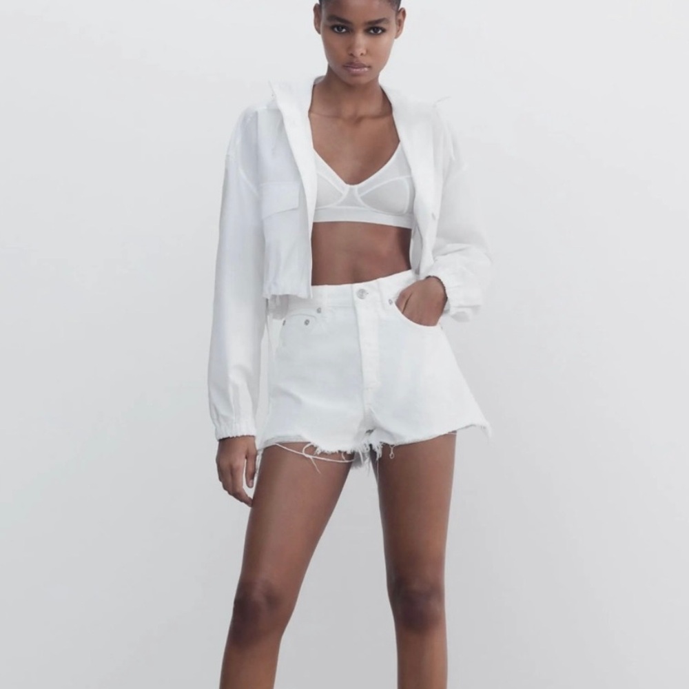 Zara White Jean Shorts